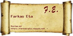 Farkas Eta névjegykártya
